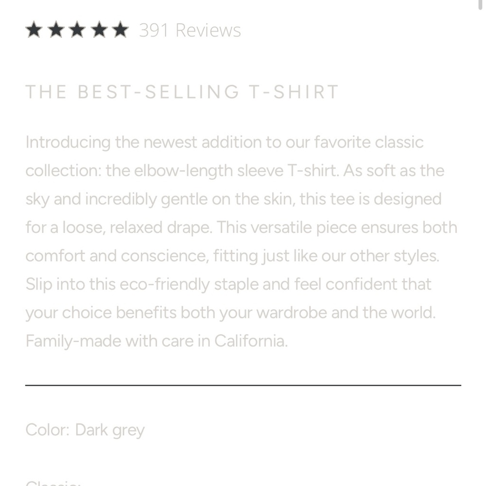 Classic T-shirt company, Dark Gray Women's Top made in USA 🇺🇸 organic cotton! - Picture 12 of 16